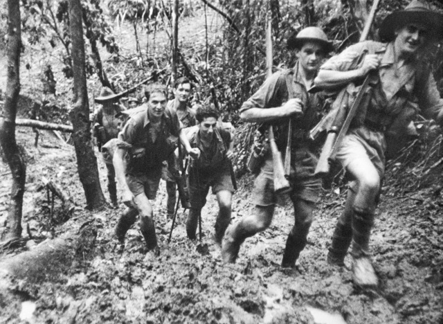 Members of the 39th Battalion retreating after the Battle of Isurava (Australian Army).